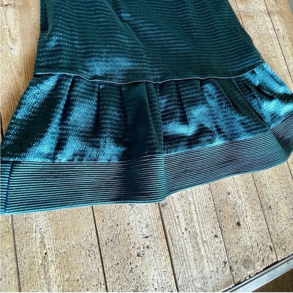 Lela Rose Silk Linen Textured Dark Teal Blue Short Sleeveless Mini Dress Size 6 - Picture 9 of 14